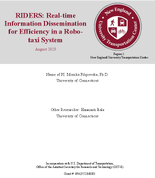 RIDERS RealTime Information Dissemination for Efficiency in a RoboTaxi System