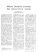 More Federal Money for Secondary Roads