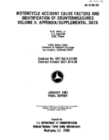 Motorcycle accident cause factors and identification of countermeasures Volume 2  appendixsupplemental data