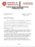Department of Transportation News Urban Mass Transportation Administration UMTA 7706