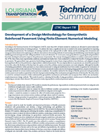 Development of a Design Methodology for Geosynthetic Reinforced Pavement Using Finite Element Numerical Modeling Technical Summary