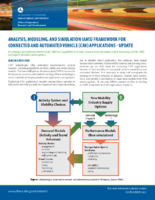 Analysis Modeling and Simulation AMS Framework for Connected and Automated Vehicle CAV Applications  Update  fact sheet