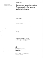 Advanced Manufacturing Processes in the Motor Vehicle Industry