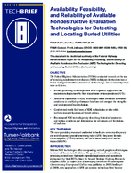 Availability Feasibility and Reliability of Available Nondestructive Evaluation Technologies for Detecting and Locating Buried Utilities