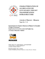 Characterization of Aggregates for Sustainable Freight Transportation Infrastructure