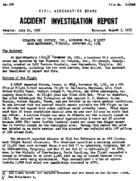 Investigation of Aircraft Accident PLYMOUTH OIL COMPANY WAYNESBORO VIRGINIA 19541120