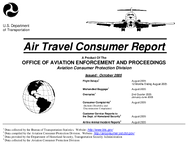 Air Travel Consumer Report October 2005