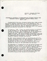 Statement by Secretary of Transportation Elizabeth Hanford Dole Regarding Norfolk Southerns Revised Conrail Offer