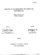 Effects of decompression on operator performance