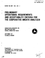 Preliminary Operational Requirements and Acceptability Criteria for the Cooperative Breath Analyzer