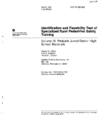Identification and Feasibility Test of Specialized Rural Pedestrian Safety Training Volume 3 PEDSAFE JuniorSenior High School Materials