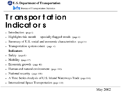 Transportation Indicators May 2002