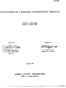Evaluation of a biocidal turbinefuel additive