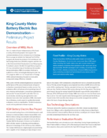 King County Metro Battery Electric Bus DemonstrationPreliminary Project Results