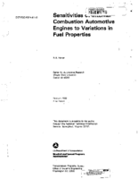 Sensitivities of Internal Combustion Automotive Engines to Variations in Fuel Properties
