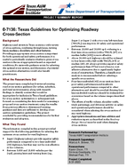 Texas Guidelines for Optimizing Roadway CrossSection Project Summary