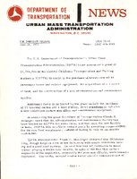 Department of Transportation News Urban Mass Transportation Administration UMTA 7363
