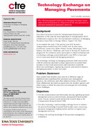 Technology Exchange on Managing Pavements Summary