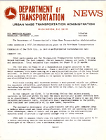 Department of Transportation News Urban Mass Transportation Administration DOT8768