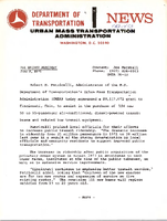 Department of Transportation News Urban Mass Transportation Administration UMTA 7652