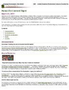 Human Environment Digest March 23 2017