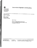 Locomotive Engineers Activity Diary