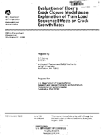 Evaluation of Elbers Crack Closure Model as an Explanation of Train Load Sequence Effects on Crack Growth Rates