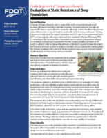 Evaluation of static resistance of deep foundation project summary