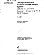 Chicago Monostatic Acoustic Vortex Sensing System  Vol III Decay of B707 and DC8 Vortices Executive Summary
