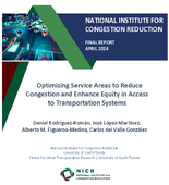 Optimizing Service Areas to Reduce Congestion and Enhance Equity in Access to Transportation Systems