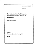 The Rochester New York Integrated Transit Demonstration Volume III Appendices