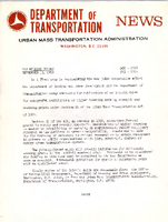Department of Transportation News Urban Mass Transportation Administration DOT9568