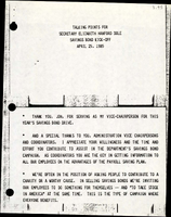 Talking Points for Secretary Elizabeth Hanford Dole Savings Bond KickOff