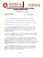 Department of Transportation News Urban Mass Transportation Administration UMTA 7557
