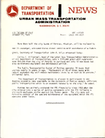 Department of Transportation News Urban Mass Transportation Administration DOT 22770