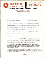 Department of Transportation News Urban Mass Transportation Administration UMTA 7389