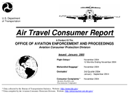 Air Travel Consumer Report January 2005