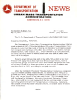 Department of Transportation News Urban Mass Transportation Administration DOT 11471