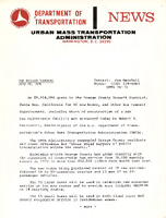 Department of Transportation News Urban Mass Transportation Administration UMTA 7678
