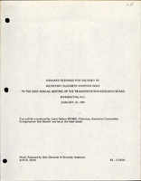 Remarks Prepared for Delivery by Secretary Elizabeth Hanford Dole to the 63rd Annual Meeting of the Transportation Research Board