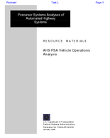 Precursor Systems Analyses of Automated Highway Systems AHS PSA Contract Overview