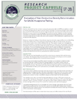 Evaluation of nondestructive density determination for QAQC acceptance testing  research project capsule