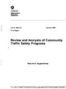 Review and Analysis of Community Traffic Safety Programs Volume 2 Appendices