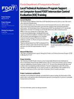 Local Technical Assistance Program Support on ComputerBased FDOT Intersection Control Evaluation ICE Training Summary