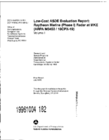 LowCost ASDE Evaluation Report Raytheon Marine Phase I Radar at MKE ARPA M345O18CPX19 Volume I