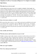 Comparison of the Human Transcriptional Response to Three Hypoxic Environments Data Management Plan