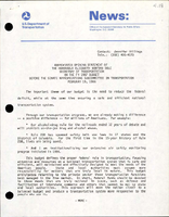 Abbreviated Opening Statement on the FY 1987 Budget Before the Senate Appropriations Subcommittee on Transportation