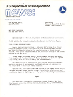 US Department of Transportation News Office of Public Affairs UMTA 2080 DOT Funds Earmarked for New York Transit
