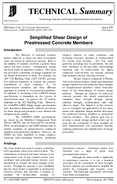 Simplified Shear Design of Prestressed Concrete Members Technical Summary