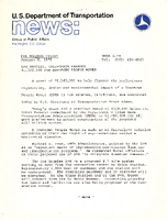 US Department of Transportation News Office of Public Affairs UMTA 378 Los Angeles California Awarded 1162000 for Downtown People Mover